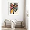 image:imageKate and Laurel Framed Wall Art Print Midnight Floral 2 by Alicia Bock 22 x 26 Woodgrain Stripe Blonde Frame Modern Contemporary Abstract Art for Wall Decor42L x 34W