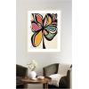 image:imageKate and Laurel Framed Wall Art Print Midnight Floral 2 by Alicia Bock 22 x 26 Woodgrain Stripe Blonde Frame Modern Contemporary Abstract Art for Wall Decor42L x 34W