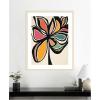 image:imageKate and Laurel Framed Wall Art Print Midnight Floral 2 by Alicia Bock 22 x 26 Woodgrain Stripe Blonde Frame Modern Contemporary Abstract Art for Wall Decor42L x 34W