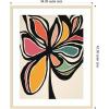 image:imageKate and Laurel Framed Wall Art Print Midnight Floral 2 by Alicia Bock 22 x 26 Woodgrain Stripe Blonde Frame Modern Contemporary Abstract Art for Wall Decor42L x 34W