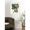 image:imageKate and Laurel Framed Wall Art Print Midnight Floral 3 by Alicia Bock 22 x 26 Woodgrain Stripe Blonde Frame Modern Contemporary Abstract Art for Wall Decor26L x 22W