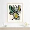 image:imageKate and Laurel Framed Wall Art Print Midnight Floral 3 by Alicia Bock 22 x 26 Woodgrain Stripe Blonde Frame Modern Contemporary Abstract Art for Wall Decor26L x 22W