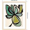 image:imageKate and Laurel Framed Wall Art Print Midnight Floral 3 by Alicia Bock 22 x 26 Woodgrain Stripe Blonde Frame Modern Contemporary Abstract Art for Wall Decor26L x 22W
