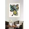 image:imageKate and Laurel Framed Wall Art Print Midnight Floral 3 by Alicia Bock 22 x 26 Woodgrain Stripe Blonde Frame Modern Contemporary Abstract Art for Wall Decor42L x 34W