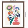 image:imageKate and Laurel Framed Wall Art Print Retro Whimsical Floral vase by Rachel Lee 22 x 26 Florence Medium Brown Frame Whimsical Abstract Art for Wall Decor26L x 22W