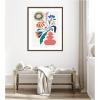 image:imageKate and Laurel Framed Wall Art Print Retro Whimsical Floral vase by Rachel Lee 22 x 26 Florence Medium Brown Frame Whimsical Abstract Art for Wall Decor42L x 34W