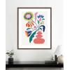 image:imageKate and Laurel Framed Wall Art Print Retro Whimsical Floral vase by Rachel Lee 22 x 26 Florence Medium Brown Frame Whimsical Abstract Art for Wall Decor42L x 34W
