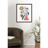 image:imageKate and Laurel Framed Wall Art Print Retro Whimsical Floral vase by Rachel Lee 22 x 26 Florence Medium Brown Frame Whimsical Abstract Art for Wall Decor26L x 22W