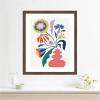 image:imageKate and Laurel Framed Wall Art Print Retro Whimsical Floral vase by Rachel Lee 22 x 26 Florence Medium Brown Frame Whimsical Abstract Art for Wall Decor26L x 22W