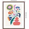 image:imageKate and Laurel Framed Wall Art Print Retro Whimsical Floral vase by Rachel Lee 22 x 26 Florence Medium Brown Frame Whimsical Abstract Art for Wall Decor42L x 34W