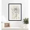 image:imageKate and Laurel Framed Wall Art Print SB Protea Sketch No 1 by Sara Berrenson 19 x 25 Svelte Noir Black Frame Modern Contemporary Flower Art for Wall DecorSvelte Noir Black