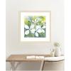 image:imageKate and Laurel Framed Wall Art Print White Phantom Hydrangea in Greens by Patricia Shaw 26 x 26 Woodgrain Stripe Blonde Frame Global Flowers Nature Art for Wall Decor