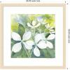image:imageKate and Laurel Framed Wall Art Print White Phantom Hydrangea in Greens by Patricia Shaw 26 x 26 Woodgrain Stripe Blonde Frame Global Flowers Nature Art for Wall Decor