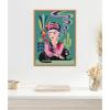 image:imageKate and Laurel Frida Kahlo and the Black Cat Framed Canvas Wall Art by Rachel Lee 18 x 24 Sylvie Natural Modern Abstract Animals People Art for Wall Decor Living Room Bedroom