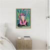 image:imageKate and Laurel Frida Kahlo and the Black Cat Framed Canvas Wall Art by Rachel Lee 18 x 24 Sylvie Natural Modern Abstract Animals People Art for Wall Decor Living Room Bedroom