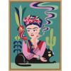 image:imageKate and Laurel Frida Kahlo and the Black Cat Framed Canvas Wall Art by Rachel Lee 18 x 24 Sylvie Natural Modern Abstract Animals People Art for Wall Decor Living Room Bedroom