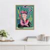 image:imageKate and Laurel Frida Kahlo and the Black Cat Framed Canvas Wall Art by Rachel Lee 18 x 24 Sylvie Natural Modern Abstract Animals People Art for Wall Decor Living Room Bedroom