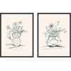 image:imageKate and Laurel Garden Floral and Summer Stems Set of 2 18x24 Framed Canvas Wall Art Set by Kate Aurelia Sylvie Beaded Black Modern Flowers Still Life Art for Wall Decor Living Room Bedroom