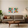 image:imageKate and Laurel Garden Songs PT 1 amp 2 2 Piece Framed Canvas Wall Art Set by Kelly Knaga Sylvie Natural Mid Century Modern Abstract Art for Wall Decor