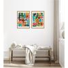 image:imageKate and Laurel Garden Songs PT 1 amp 2 2 Piece Framed Canvas Wall Art Set by Kelly Knaga Sylvie Natural Mid Century Modern Abstract Art for Wall Decor