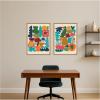 image:imageKate and Laurel Garden Songs PT 1 amp 2 2 Piece Framed Canvas Wall Art Set by Kelly Knaga Sylvie Natural Mid Century Modern Abstract Art for Wall Decor
