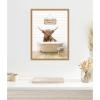image:imageKate and Laurel Highland Cow in Modern Bathtub Wash Your Horns Framed Canvas Wall Art by Amy Peterson 18 x 24 Sylvie Natural Whimsical Animals Humor Bathroom Art for Wall Decor Living Room