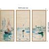 image:imageKate and Laurel Honfleur le Petit Port Henri Manguin 3 Piece Framed Canvas Wall Art Set by Nostalgia Prints Sylvie Natural Coastal Beach Art for Wall Decor