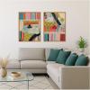 image:imageKate and Laurel King of Clubs amp Queen With Flower 2 Piece Framed Canvas Wall Art Set by Felicia Dadak Sylvie Natural Modern Contemporary Abstract Art for Wall Decor