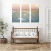 image:imageKate and Laurel Layers of Water 3 Piece Framed Canvas Wall Art Set by Emiko and Mark Franzen F2 Images Sylvie White Coastal Beach Art for Wall Decor
