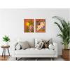 image:imageKate and Laurel Leopard inn Moroccan Forest Set of 2 18x24 Framed Canvas Wall Art Set by Nikita Jariwala Sylvie Natural Whimsical Abstract Tropical Animals Nature Tropical Art for Wall