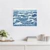 image:imageKate and Laurel Linocut Abstract Waves Blue and White Framed Canvas Wall Art by The Creative Bunch Studio 24 x 18 Sylvie White Coastal Abstract Beach Art for Wall Decor Living Room Bedroom