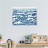 image:imageKate and Laurel Linocut Abstract Waves Blue and White Framed Canvas Wall Art by The Creative Bunch Studio 24 x 18 Sylvie White Coastal Abstract Beach Art for Wall Decor Living Room Bedroom
