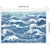 image:imageKate and Laurel Linocut Abstract Waves Blue and White Framed Canvas Wall Art by The Creative Bunch Studio 24 x 18 Sylvie White Coastal Abstract Beach Art for Wall Decor Living Room Bedroom