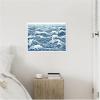 image:imageKate and Laurel Linocut Abstract Waves Blue and White Framed Canvas Wall Art by The Creative Bunch Studio 24 x 18 Sylvie White Coastal Abstract Beach Art for Wall Decor Living Room Bedroom