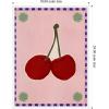 image:imageKate and Laurel Lush Duo 1 Cherry Framed Canvas Wall Art by Shatha Al Dafai 18 x 24 Sylvie White Modern Abstract Art for Wall Decor Living Room Bedroom