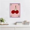 image:imageKate and Laurel Lush Duo 1 Cherry Framed Canvas Wall Art by Shatha Al Dafai 18 x 24 Sylvie White Modern Abstract Art for Wall Decor Living Room Bedroom