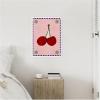 image:imageKate and Laurel Lush Duo 1 Cherry Framed Canvas Wall Art by Shatha Al Dafai 18 x 24 Sylvie White Modern Abstract Art for Wall Decor Living Room Bedroom