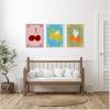 image:imageKate and Laurel Lush Duo 1 Cherry Lemon and Orange Set of 3 18x24 Framed Canvas Wall Art Set by Shatha Al Dafai Sylvie White Whimsical Abstract Cuisine Still Life Still Life Abstract Art