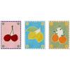 image:imageKate and Laurel Lush Duo 1 Cherry Lemon and Orange Set of 3 18x24 Framed Canvas Wall Art Set by Shatha Al Dafai Sylvie White Whimsical Abstract Cuisine Still Life Still Life Abstract Art