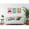 image:imageKate and Laurel Lush Duo 1 Cherry Lemon and Orange Set of 3 18x24 Framed Canvas Wall Art Set by Shatha Al Dafai Sylvie White Whimsical Abstract Cuisine Still Life Still Life Abstract Art