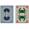 image:imageKate and Laurel Lush Duo Seashells and Crabs Set of 2 18x24 Framed Canvas Wall Art Set by Shatha Al Dafai Sylvie White Coastal Beach Abstract Animals Beach Art for Wall Decor Living Room