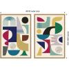 image:imageKate and Laurel MCM Retro Abstract Pattern Rainbow  set of 2 23x33 Framed Canvas Wall Art Set by Rachel Lee Sylvie Natural Mid Century Modern Abstract Art for Wall Decor Living Room Bedroom