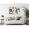 image:imageKate and Laurel MCM Retro Abstract Pattern Rainbow  set of 2 23x33 Framed Canvas Wall Art Set by Rachel Lee Sylvie Natural Mid Century Modern Abstract Art for Wall Decor Living Room Bedroom