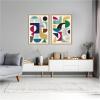image:imageKate and Laurel MCM Retro Abstract Pattern Rainbow  set of 2 23x33 Framed Canvas Wall Art Set by Rachel Lee Sylvie Natural Mid Century Modern Abstract Art for Wall Decor Living Room Bedroom