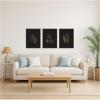 image:imageKate and Laurel Minimalist Botanical Leaf on Black 3 Piece Framed Canvas Wall Art Set by Stephanie Klatt Sylvie Beaded Dark Gold Modern Contemporary Nature Art for Wall Decor