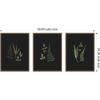 image:imageKate and Laurel Minimalist Botanical Leaf on Black 3 Piece Framed Canvas Wall Art Set by Stephanie Klatt Sylvie Beaded Dark Gold Modern Contemporary Nature Art for Wall Decor