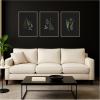 image:imageKate and Laurel Minimalist Botanical Leaf on Black 3 Piece Framed Canvas Wall Art Set by Stephanie Klatt Sylvie Beaded Dark Gold Modern Contemporary Nature Art for Wall Decor