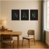 image:imageKate and Laurel Minimalist Botanical Leaf on Black 3 Piece Framed Canvas Wall Art Set by Stephanie Klatt Sylvie Beaded Dark Gold Modern Contemporary Nature Art for Wall Decor