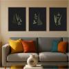 image:imageKate and Laurel Minimalist Botanical Leaf on Black 3 Piece Framed Canvas Wall Art Set by Stephanie Klatt Sylvie Beaded Dark Gold Modern Contemporary Nature Art for Wall Decor