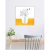 image:imageKate and Laurel Minimalist Floral Vase on Yellow Table Framed Canvas Wall Art by Teju Reval 22 x 22 Sylvie Beaded White Black amp White Flowers Still Life Art for Wall Decor Living Room Bedroom